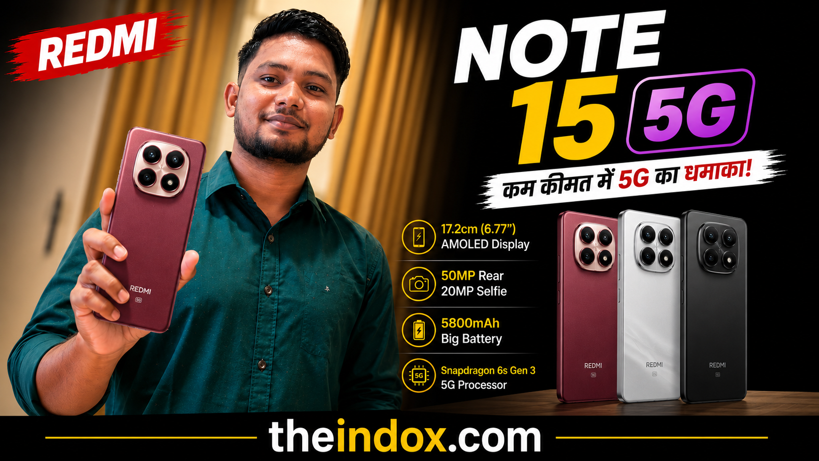 Redmi Note 15 SE 5G smartphone with 50MP camera and 5800mAh battery